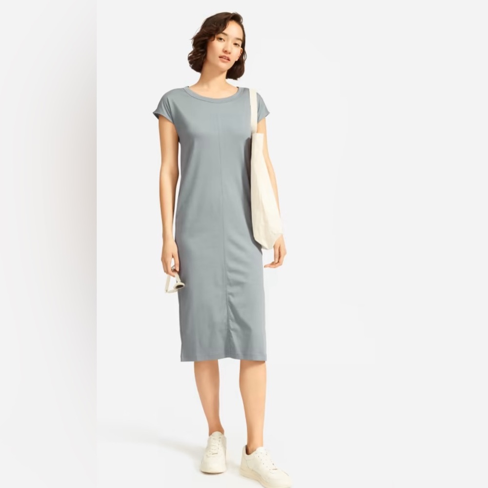 The Luxe Cotton Side-Slit Tee Dress